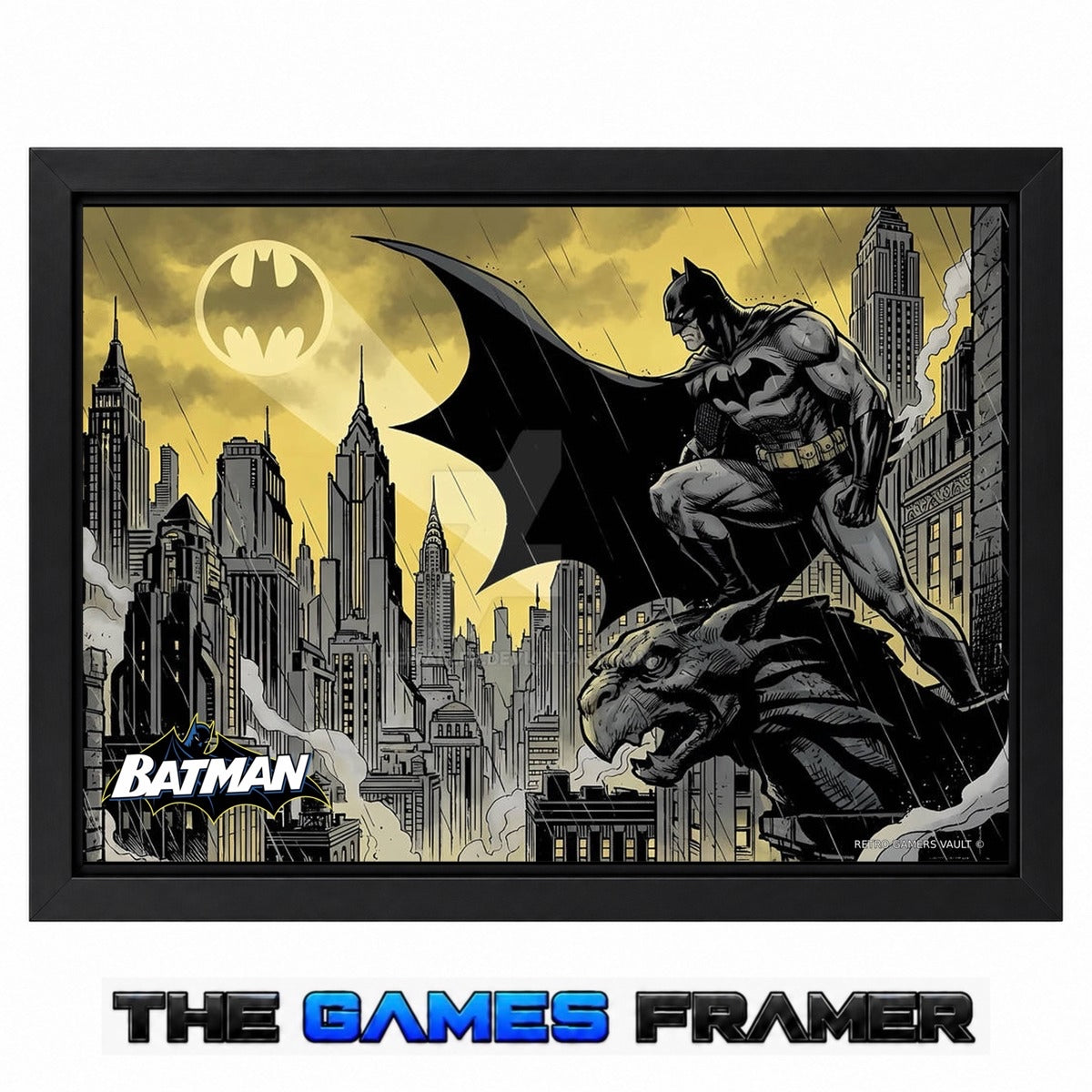 Batman Gotham City Straight Mount Premium Quality Flat Frame