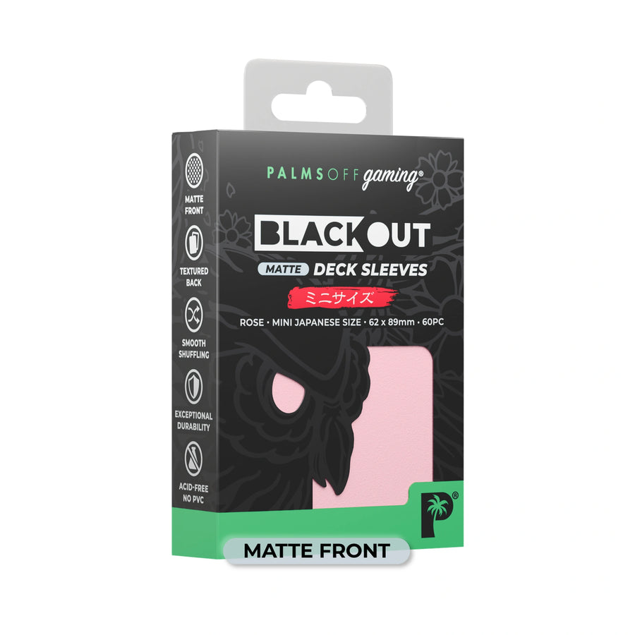 Blackout Deck Sleeves - Japanese Mini Size - Rose - Matte