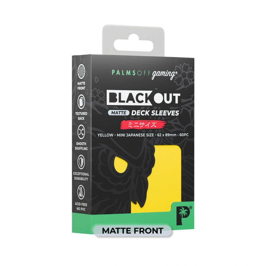 Blackout Deck Sleeves - Japanese Mini Size - Yellow - Matte