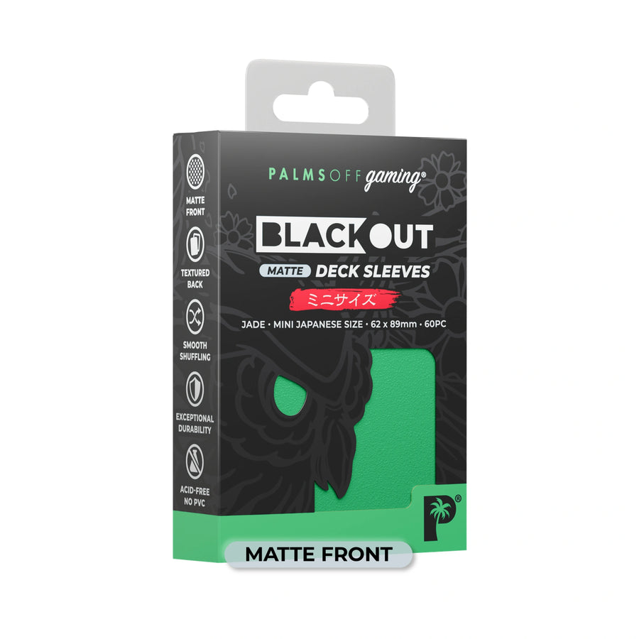 Blackout Deck Sleeves - Japanese Mini Size - Jade - Matte