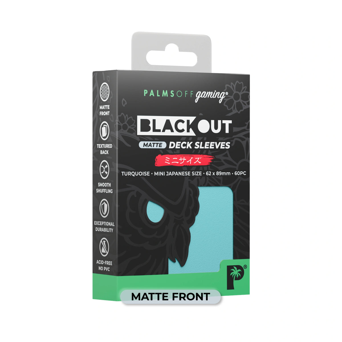 Blackout Deck Sleeves - Japanese Mini Size - Turquoise - Matte