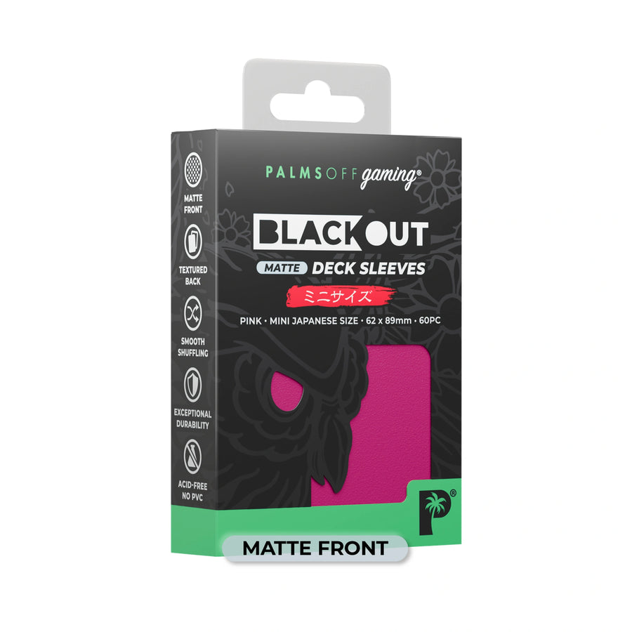Blackout Deck Sleeves - Japanese Mini Size - Pink - Matte