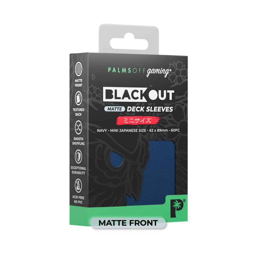 Blackout Deck Sleeves - Japanese Mini Size - Navy - Matte