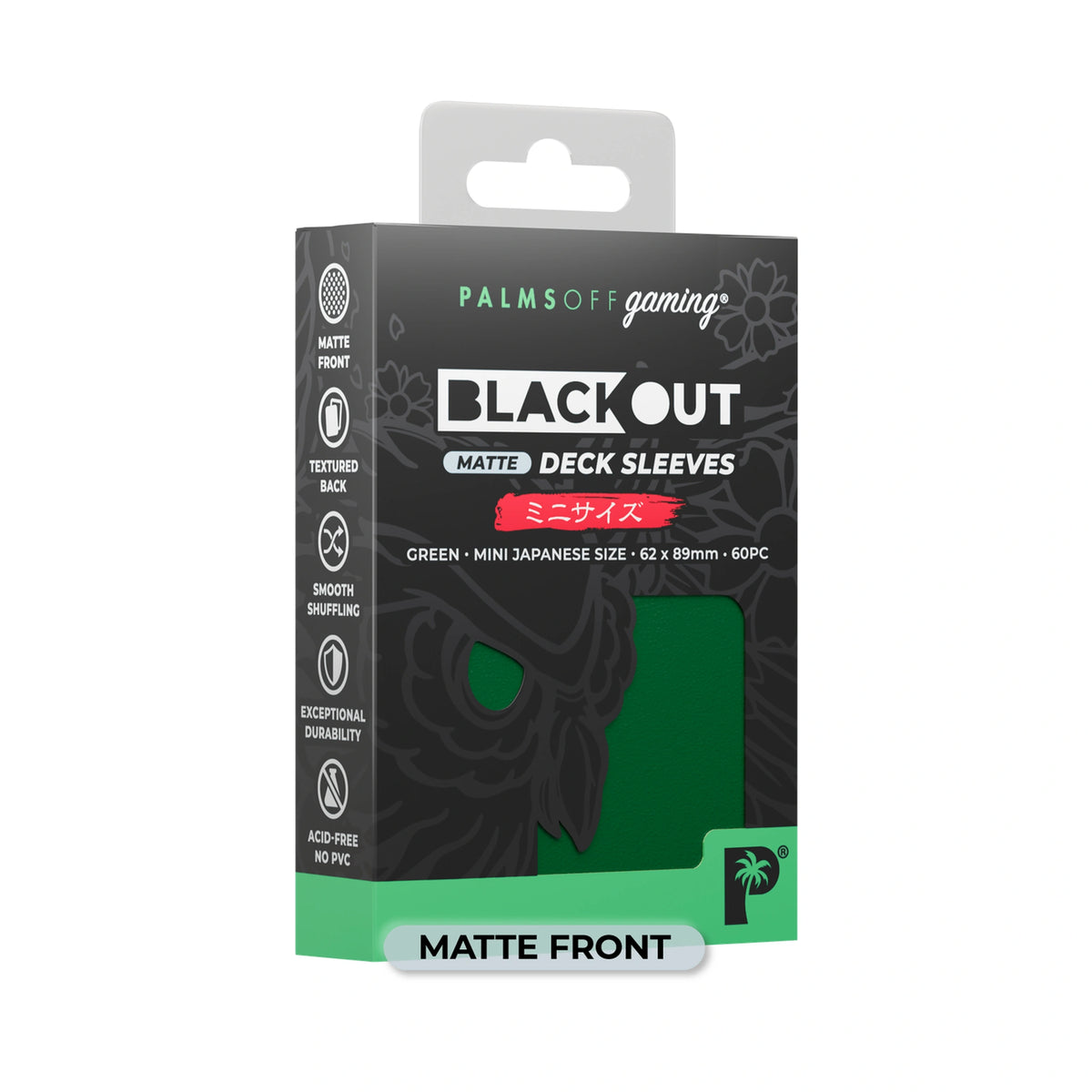Blackout Deck Sleeves - Japanese Mini Size - Green - Matte