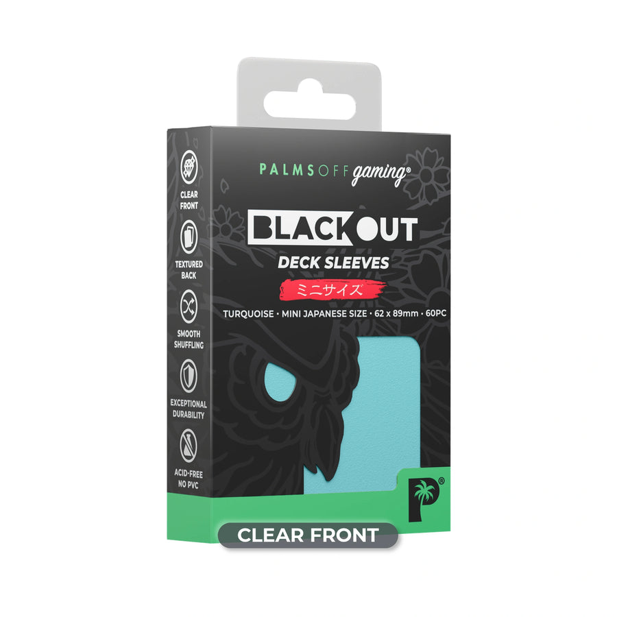 Blackout Deck Sleeves - Japanese Mini Size - Turquoise
