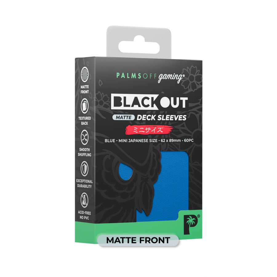 Blackout Deck Sleeves - Japanese Mini Size - Blue - Matte