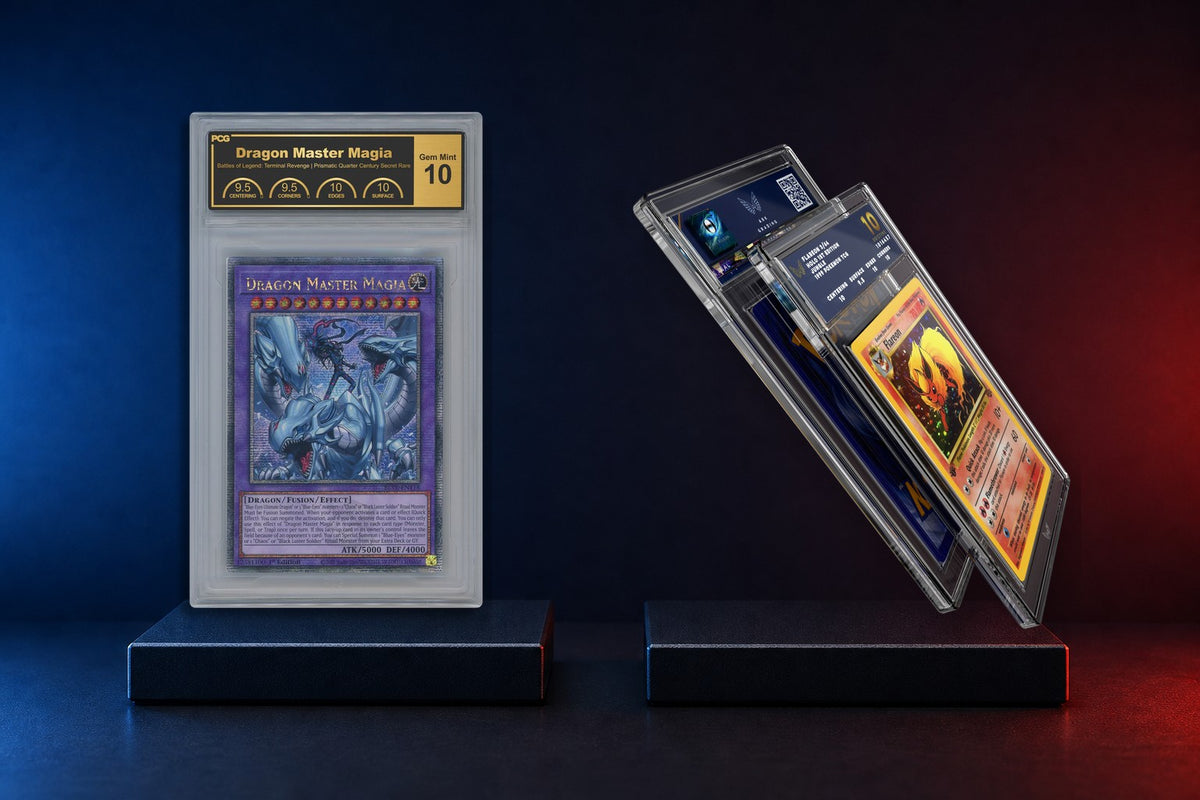 Professional trading card grading workbench