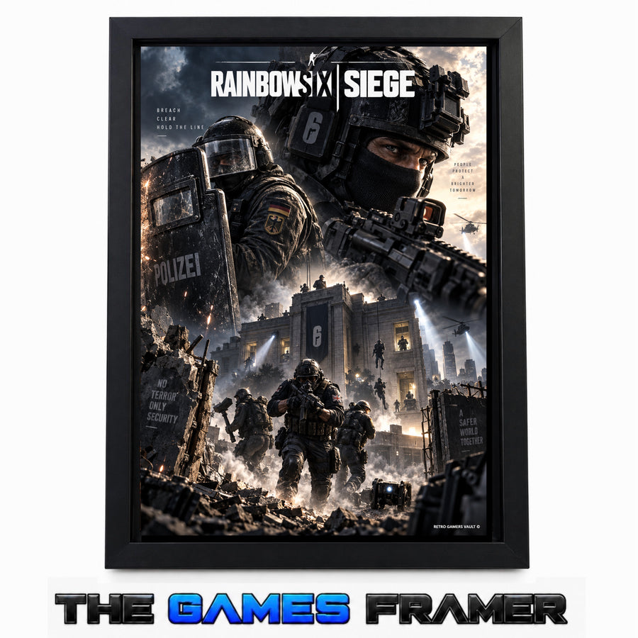 Rainbow 6 Siege Straight Mount Premium Quality Flat Frame