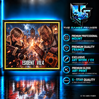 Resident Evil 4 Gold  Flat Straight Mount Premium Quality Flat Frame