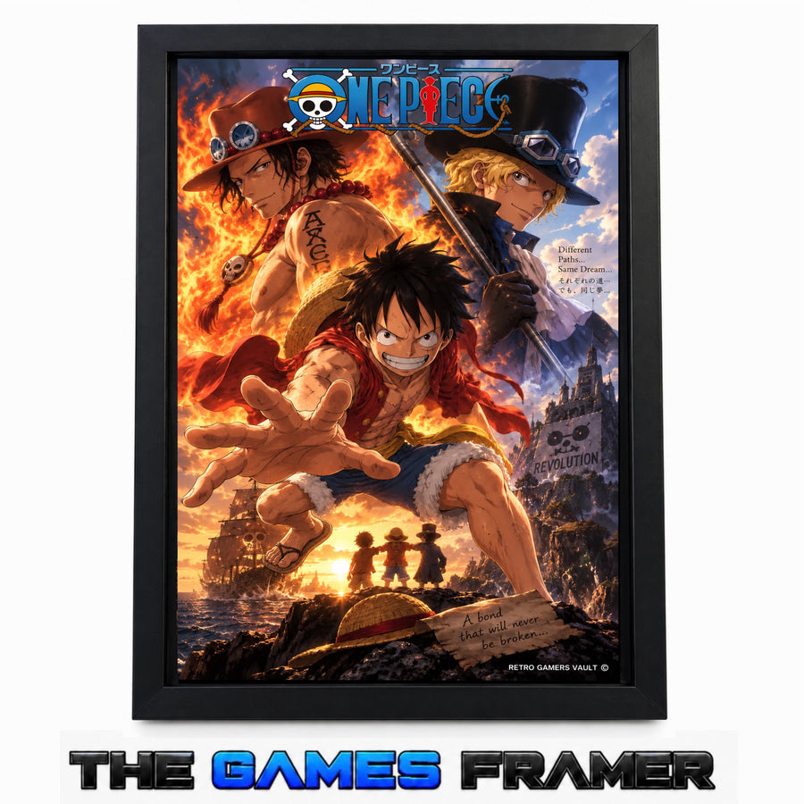 One Piece Three Brothers Luffy , Ace & Sabo Straight Mount Premium Quality Frame