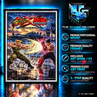 Street Fighter Vs Tekken - Guile vs Jin Straight Mount Premium Quality Flat Frame