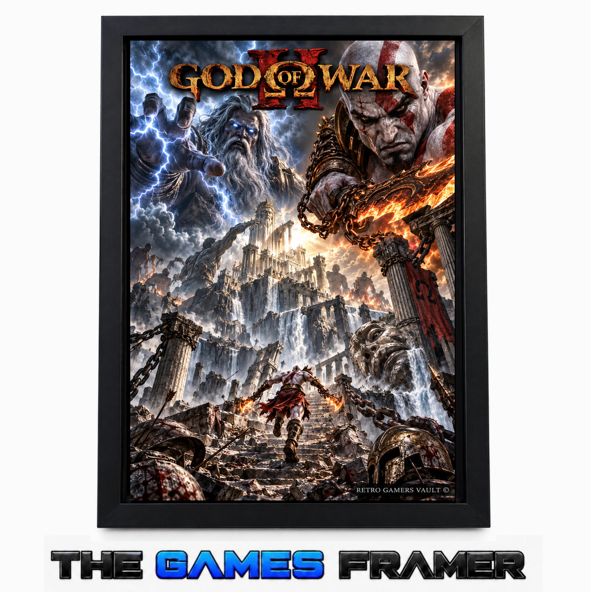 God of War ll Straight Mount Premium Quality Flat Frame