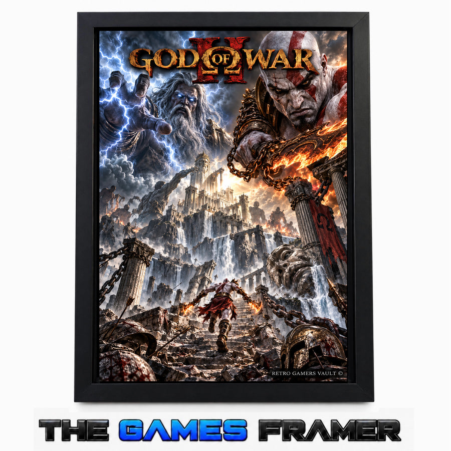 God of War ll Straight Mount Premium Quality Flat Frame