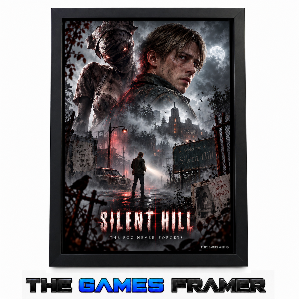 Silent Hill Straight Mount Premium Quality Flat Frame