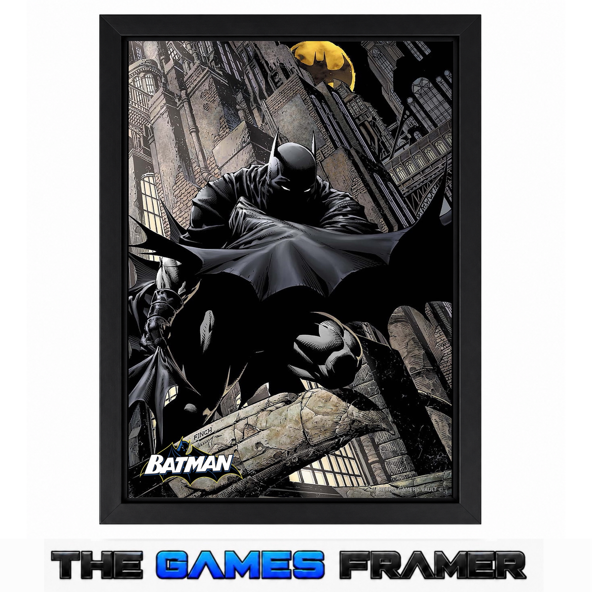 Batman Gotham Knight Straight Mount Premium Quality Flat Frame