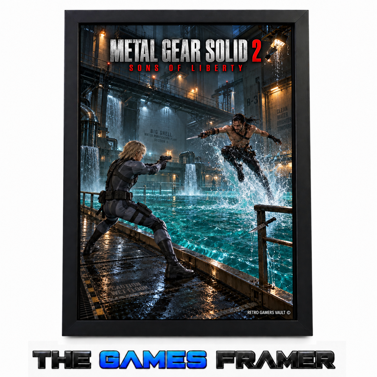 Metal Gear Solid 2 SOL 4 Straight Mount Premium Quality Flat Frame