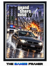 Grand Theft Auto IV Straight Mount Premium Quality Flat Frame