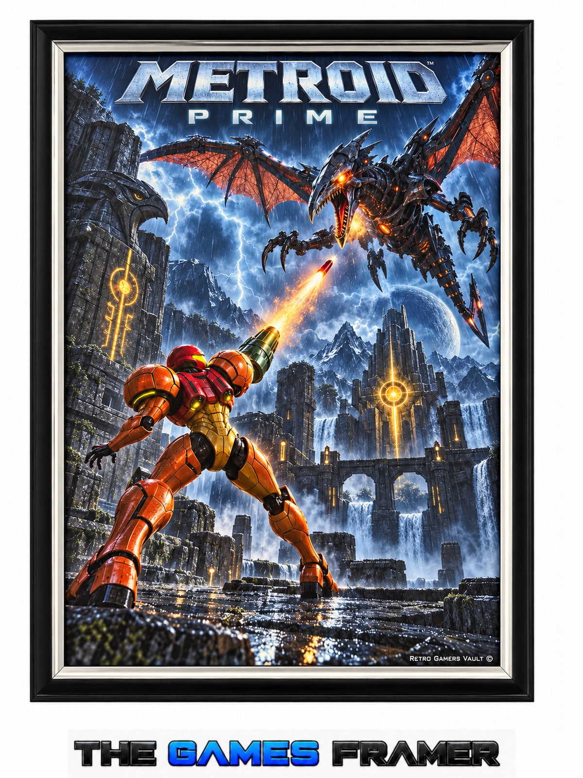 Metroid Prime Flat Straight Mount Premium Quality Flat Frame