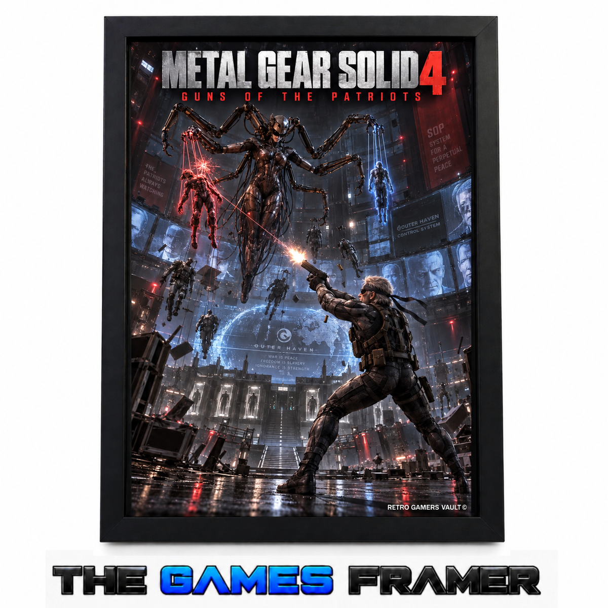 Metal Gear Solid 4 GOTP 6-Straight Mount Premium Quality Flat Frame