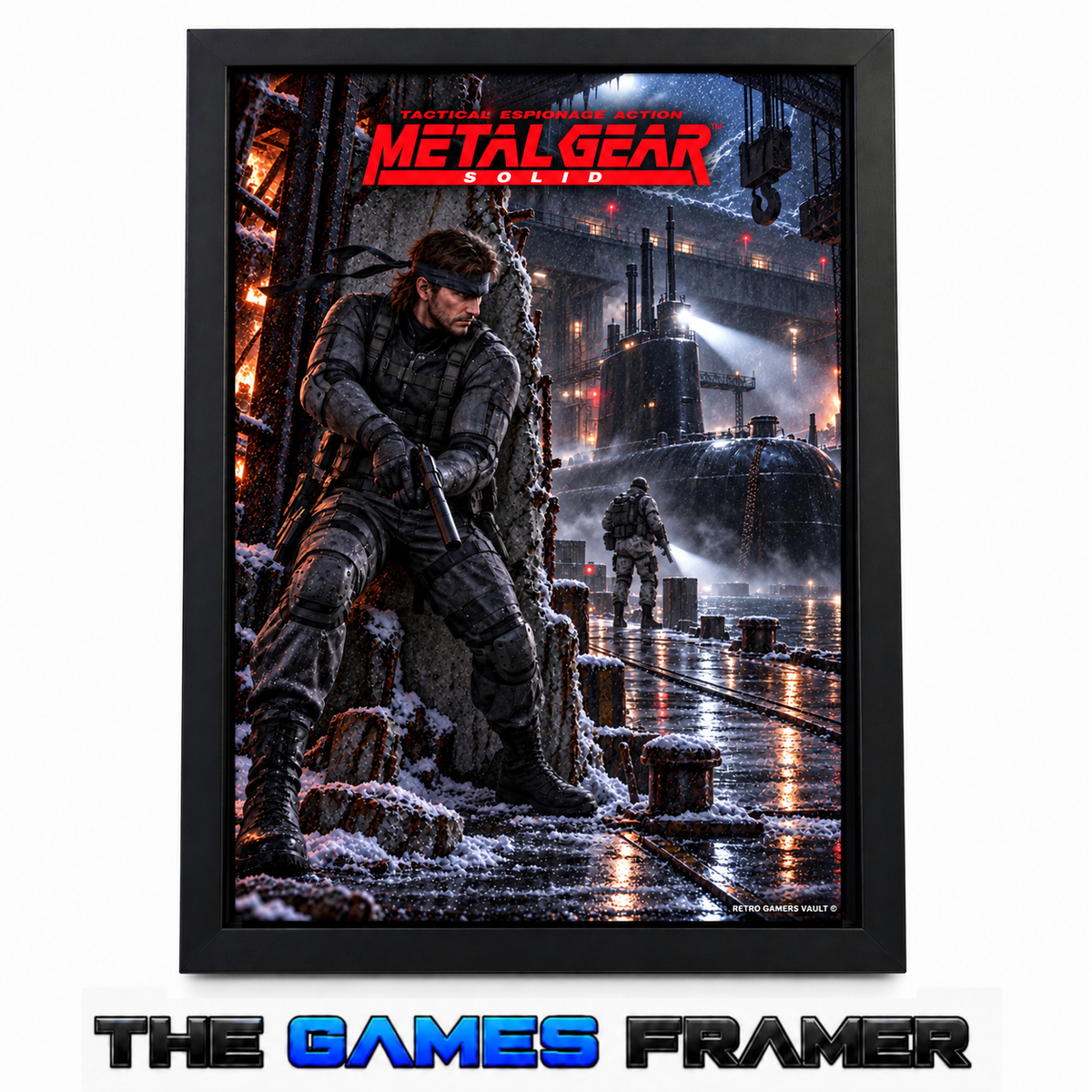 Metal Gear Solid PS1 F6 Straight Mount Premium Quality Flat Frame