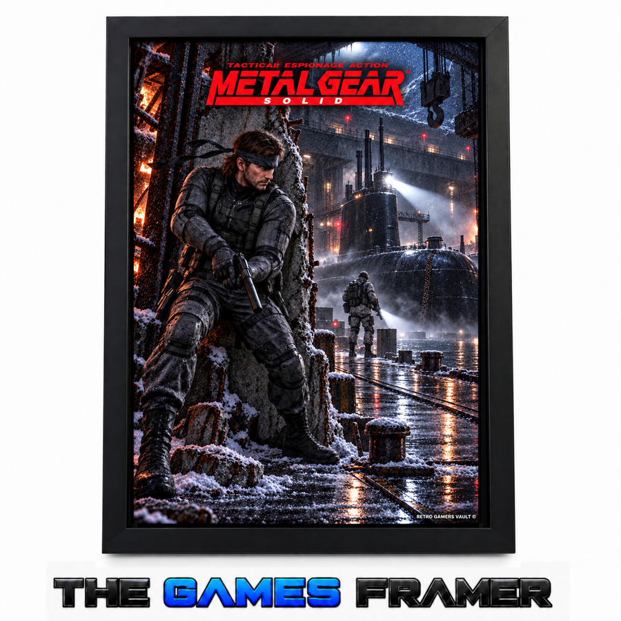Metal Gear Solid PS1 F6 Straight Mount Premium Quality Flat Frame