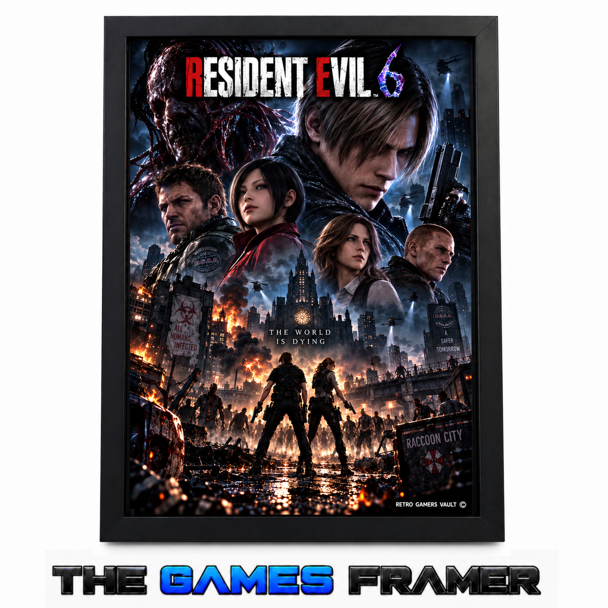 Resident Evil 6 Straight Mount Premium Quality Flat Frame