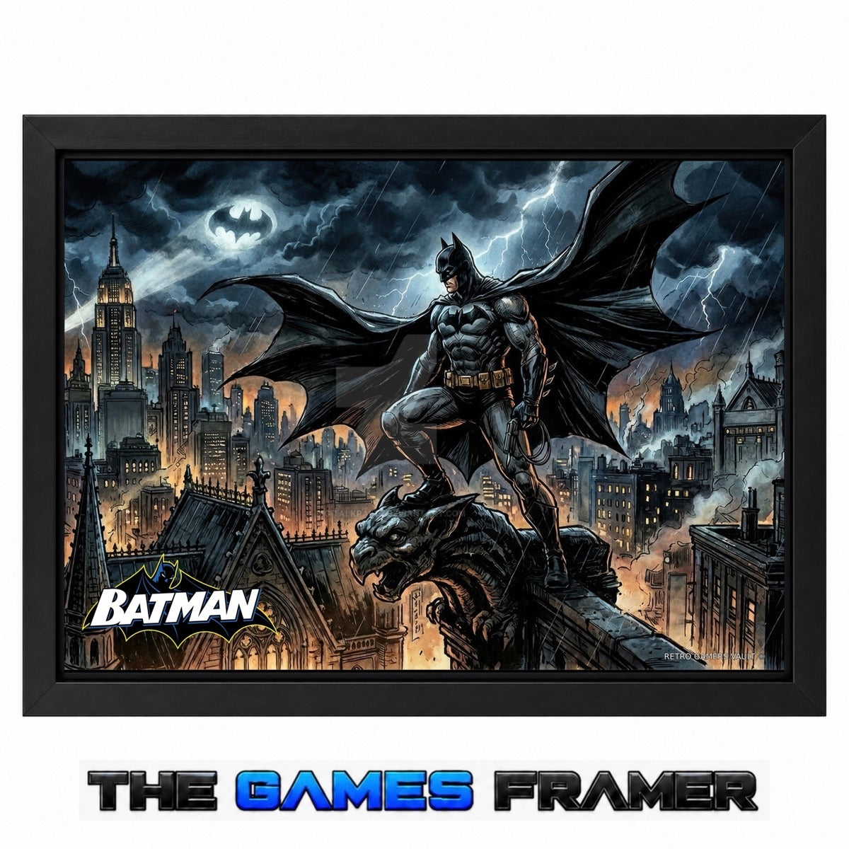 Batman Gotham City F4 Straight Mount Premium Quality Flat Frame