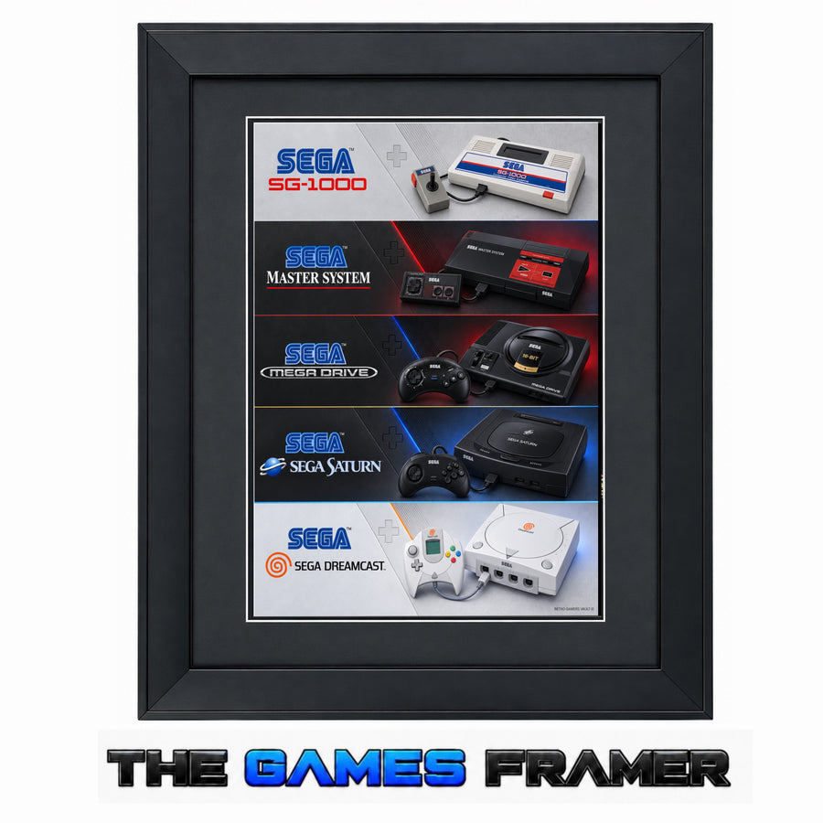 SEGA Evolution Framed Art Print - 5 Choices Professional Mount