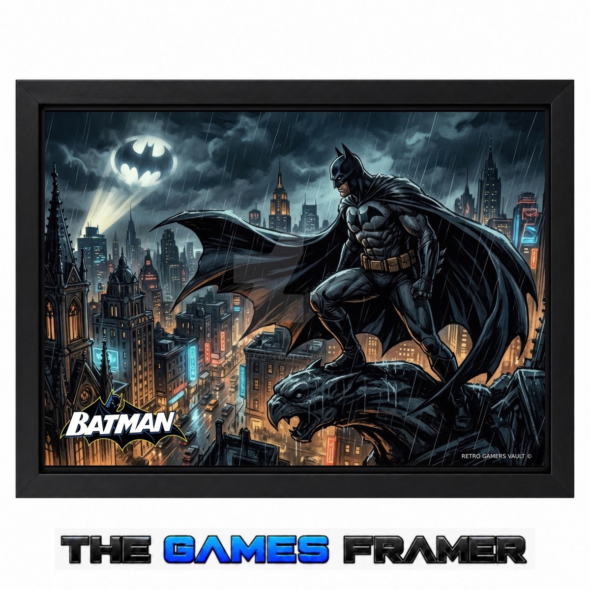 Batman Gotham City F2 Straight Mount Premium Quality Flat Frame