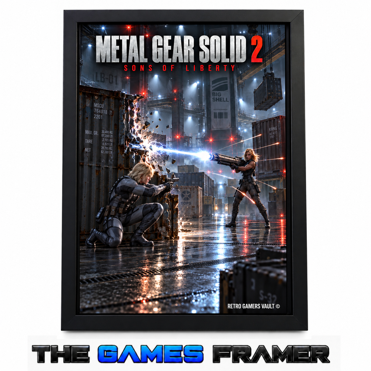 Metal Gear Solid 2 SOL 5 Straight Mount Premium Quality Flat Frame