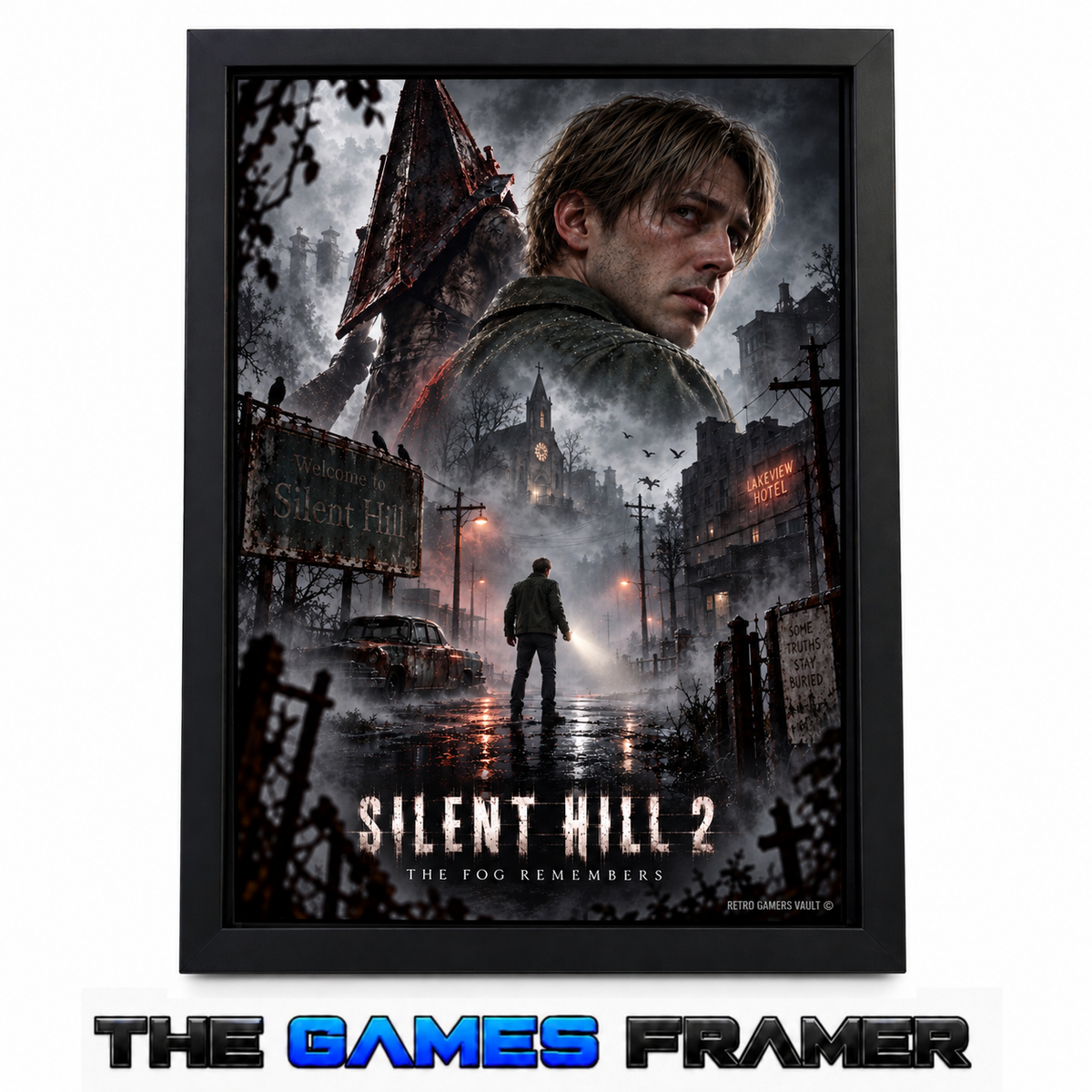 Silent Hill 2 - F2 Straight Mount Premium Quality Flat Frame