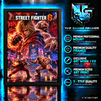 Street Fighter 6 Ken vs Zangief Straight Mount Premium Quality Flat Frame