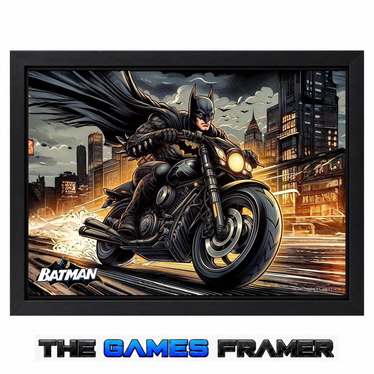 Batman Bat Cycle Straight Mount Premium Quality Flat Frame
