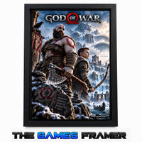 God of War PS4 Straight Mount Premium Quality Flat Frame