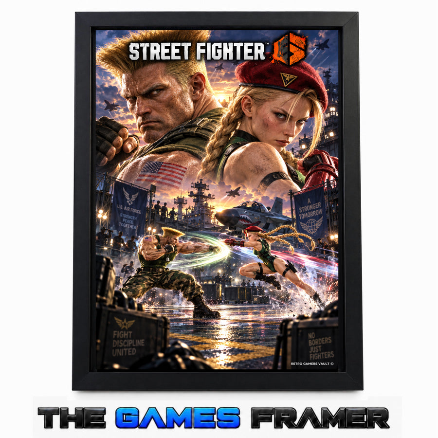 Street Fighter 6 Guile vs Cammy Straight Mount Premium Quality Flat Frame