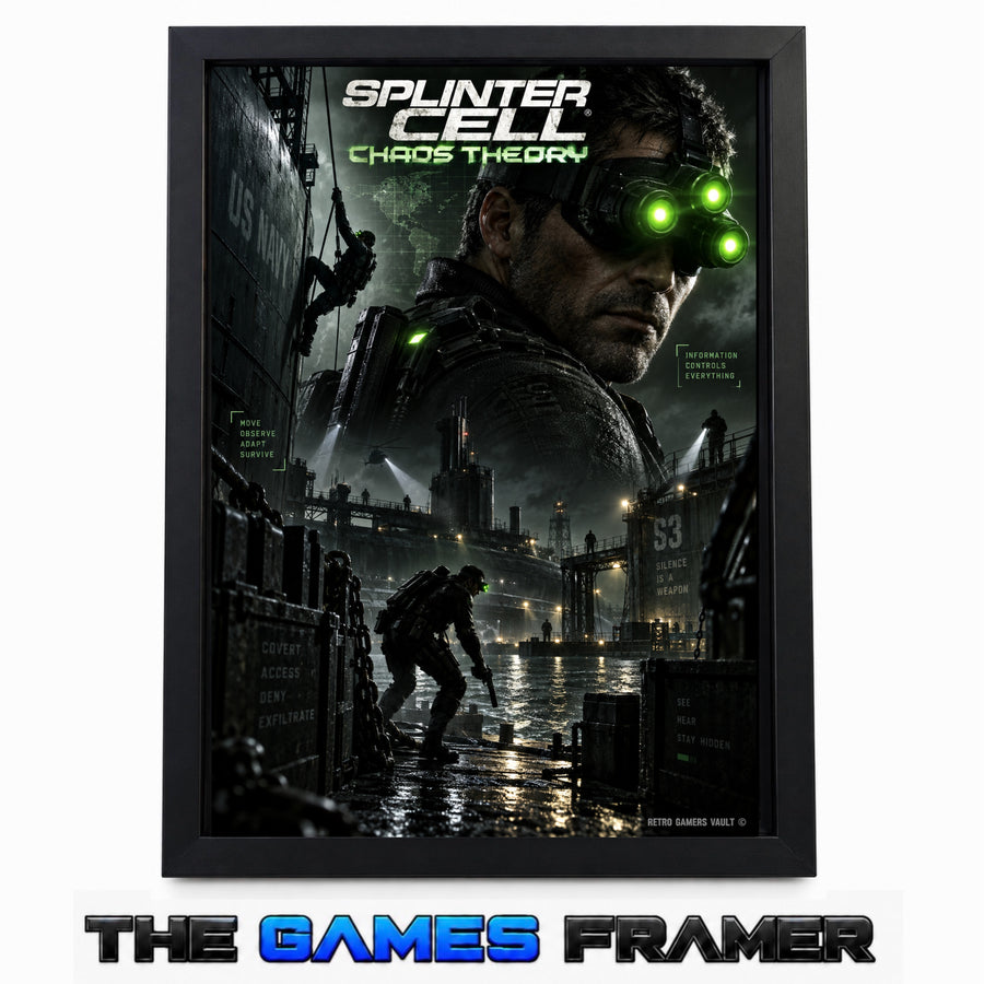 Splinter Cell Chaos Theory Straight Mount Premium Quality Flat Frame