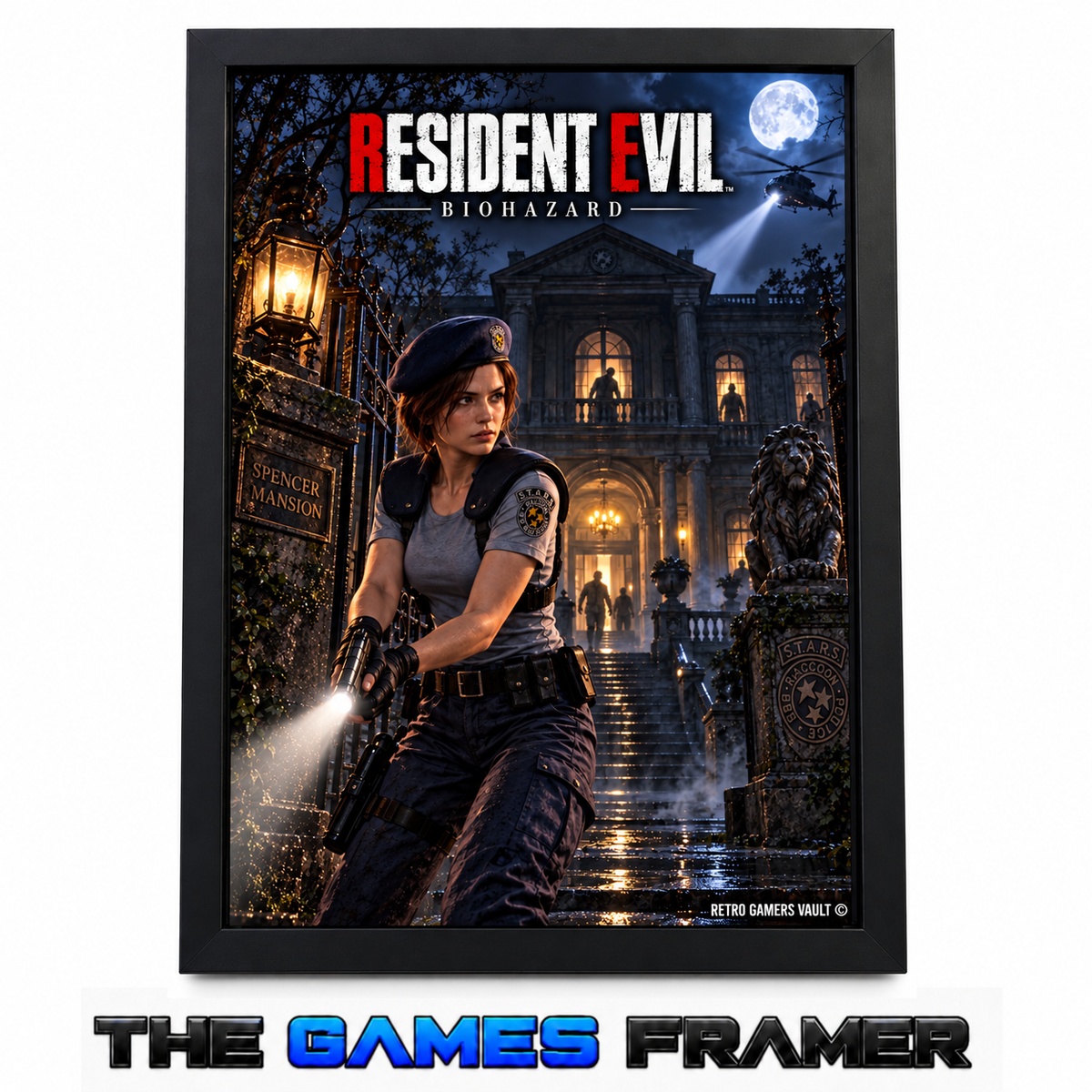 Resident Evil 1 Straight Mount Premium Quality Flat Frame