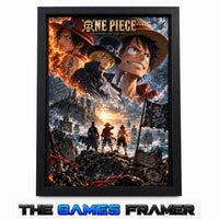 One Piece Three Brothers , Luffy , Ace & Sabo Straight Mount Premium Quality Frame
