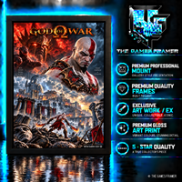 God of War Raged Forged  Straight Mount Premium Quality Flat Frame