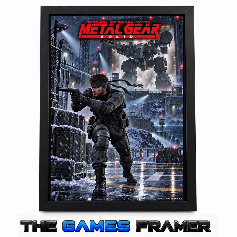 Metal Gear Solid PS1 Straight Mount Premium Quality Flat Frame