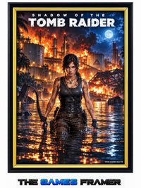Tomb Raider Lara Croft Straight Mount Premium Quality Flat Frame
