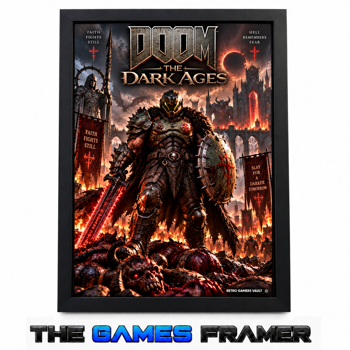 Doom The Dark Ages F2 Straight Mount Premium Quality Flat Frame