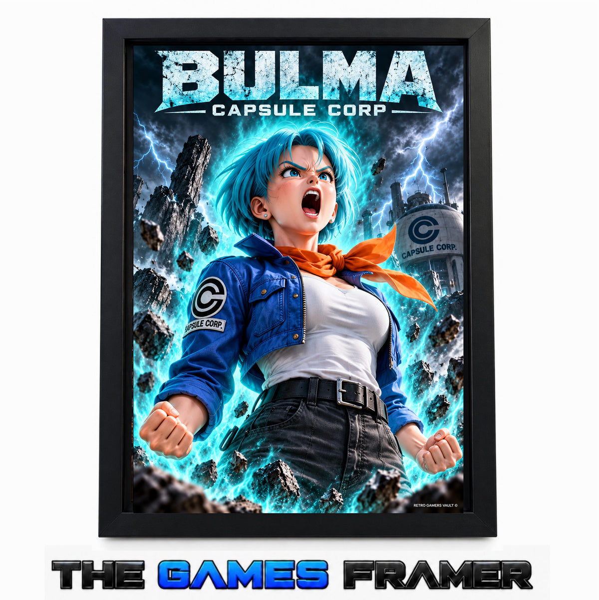 Dragon Ball Bulma Black Straight Mount Premium Quality Frame