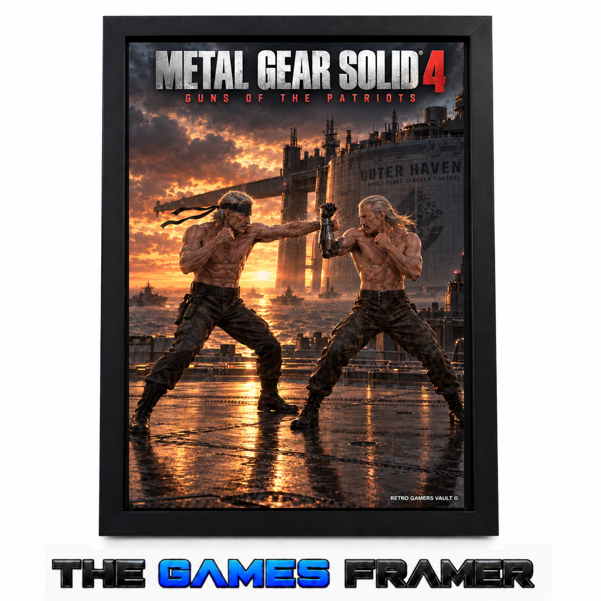 Metal Gear Solid 4 GOTP 7-Straight Mount Premium Quality Flat Frame