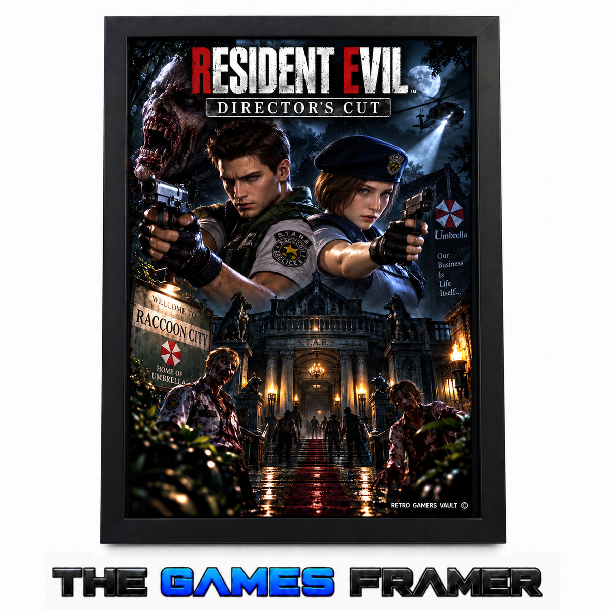Resident Evil Directors Cut Straight Mount Premium Quality Flat Frame