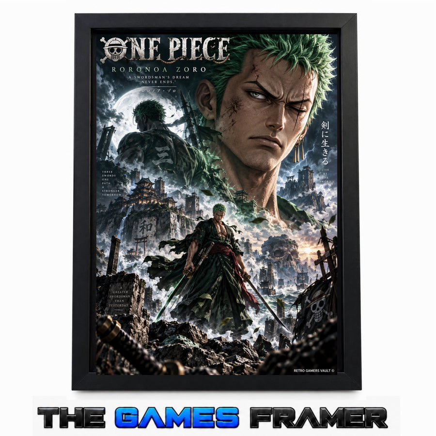 One Piece Zoro The Master Swordsmen Straight Mount Premium Quality Frame
