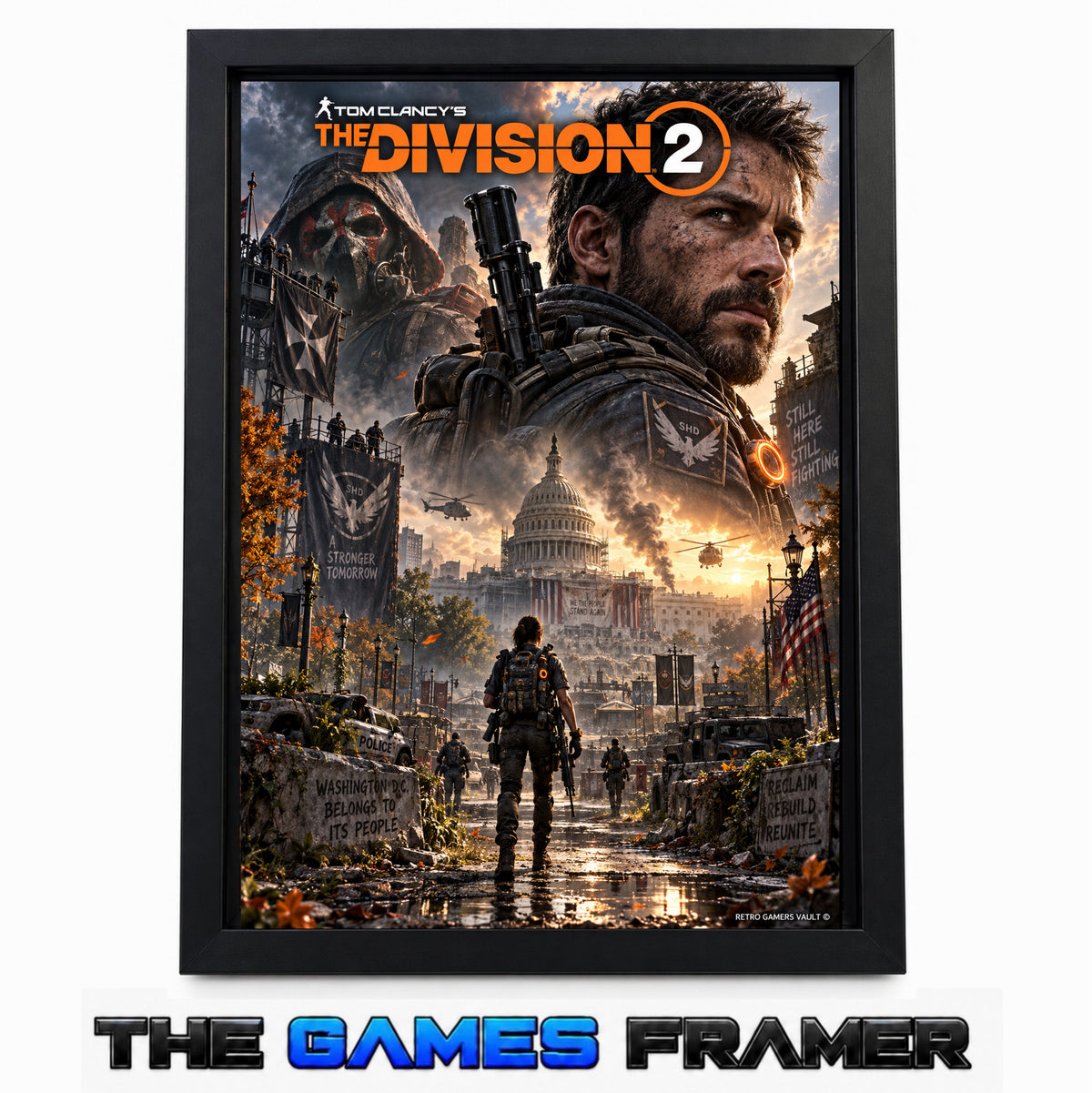 The Division 2 Straight Mount Premium Quality Flat Frame