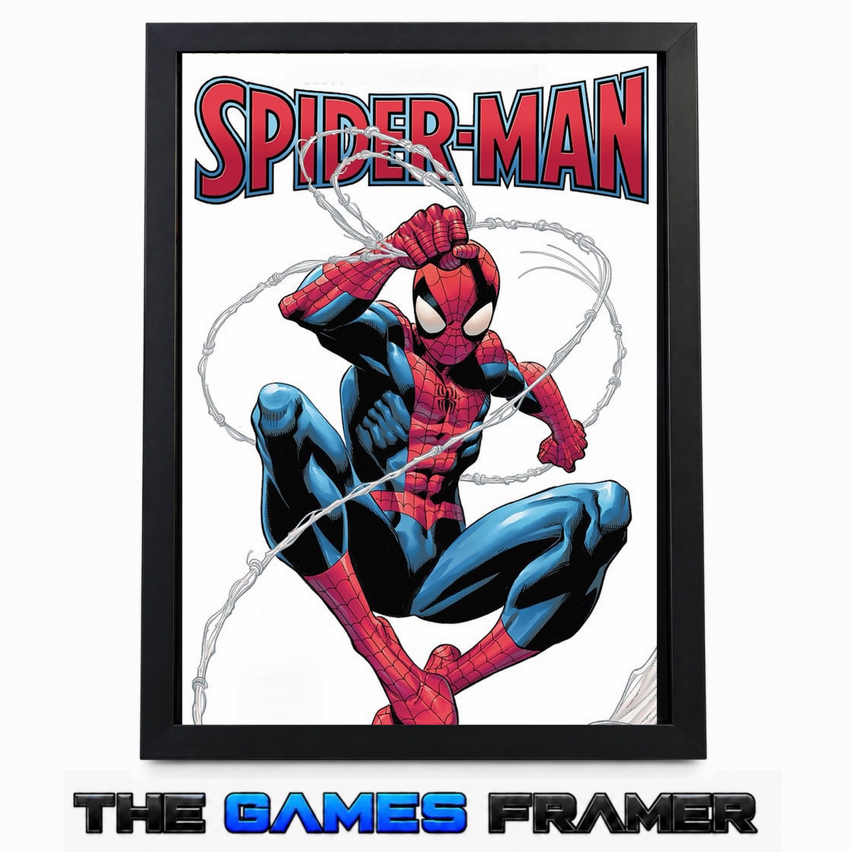 Spiderman The Web Slinger Straight Mount Premium Quality Flat Frame