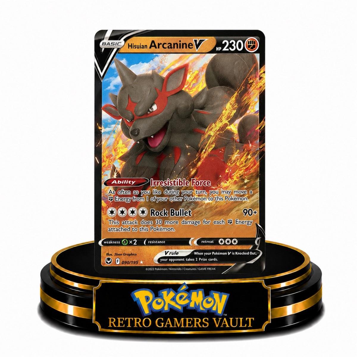 Hisuian Arcanine v 090/195 Single Card Mint