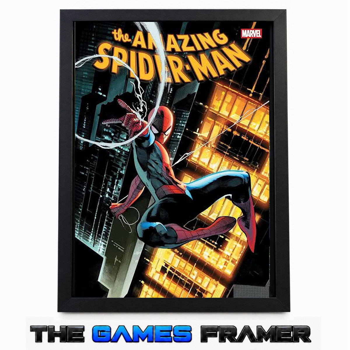 The Amazing Spiderman  Straight Mount Premium Quality Flat Frame